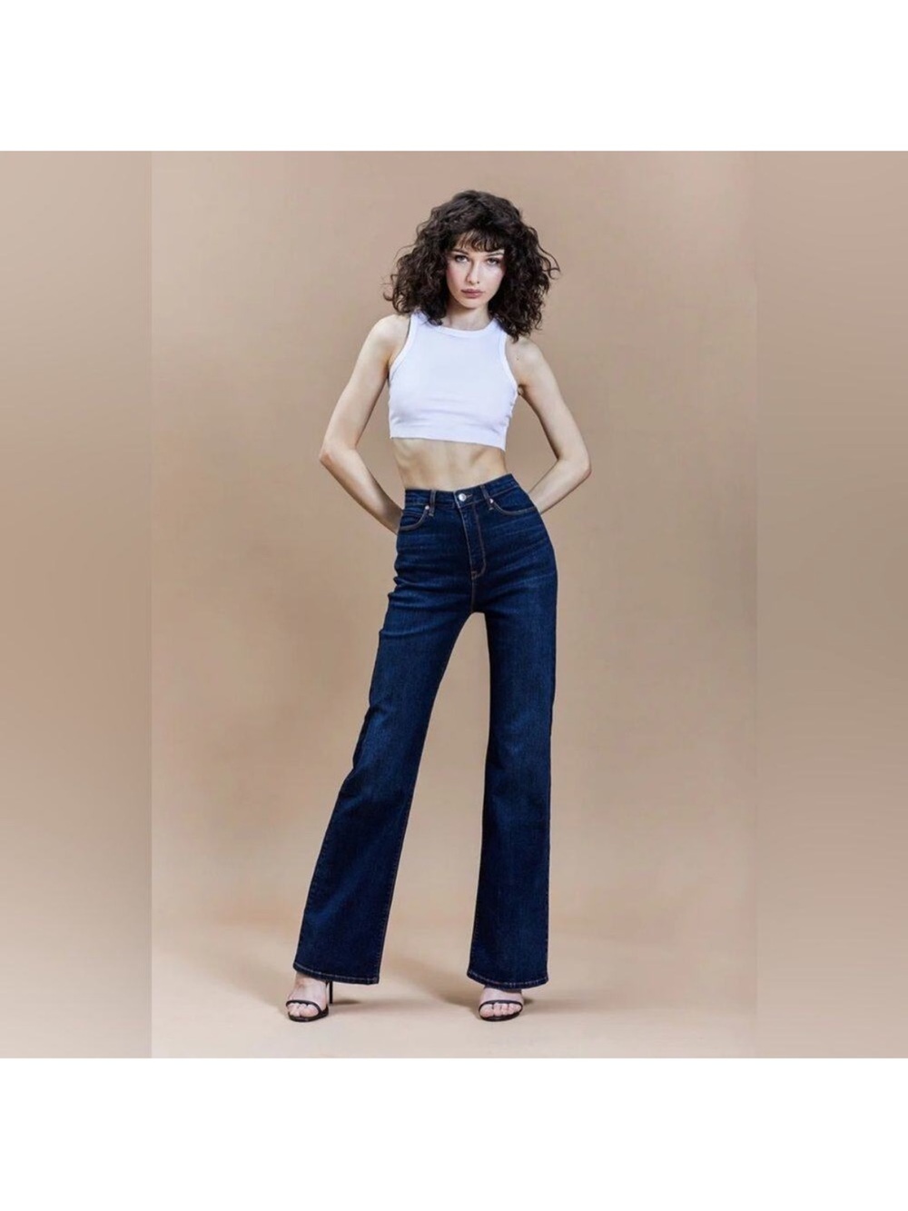 Avec Les Filles Women’s It Girl Flare Leg Jeans Dark Wash Size 30